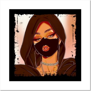 Badass Diva Masked Makeup Glossy Sparkle Posters and Art